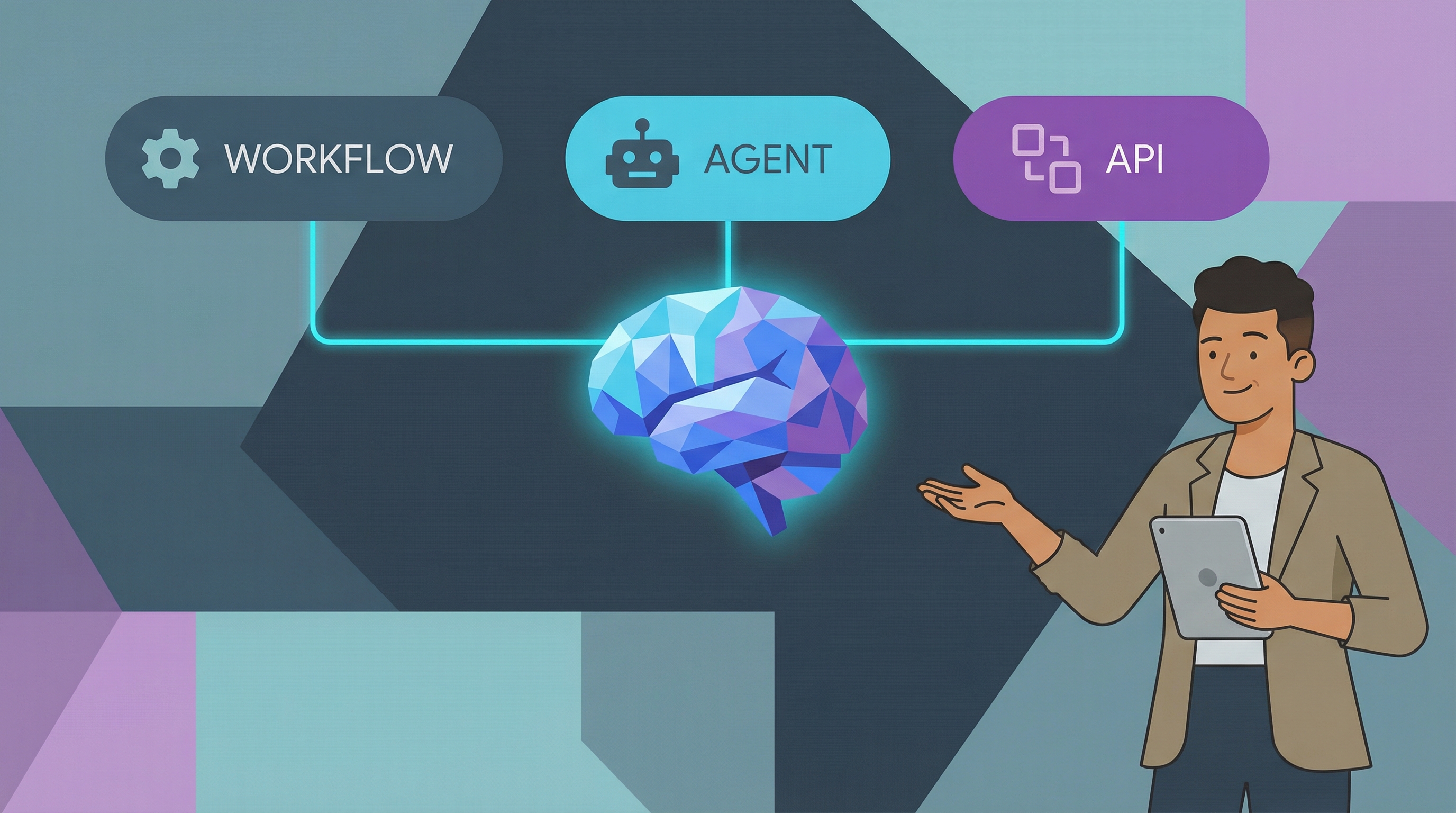 An AI Automation Builder showing intelligent process orchestration for AI-native workflow automation.