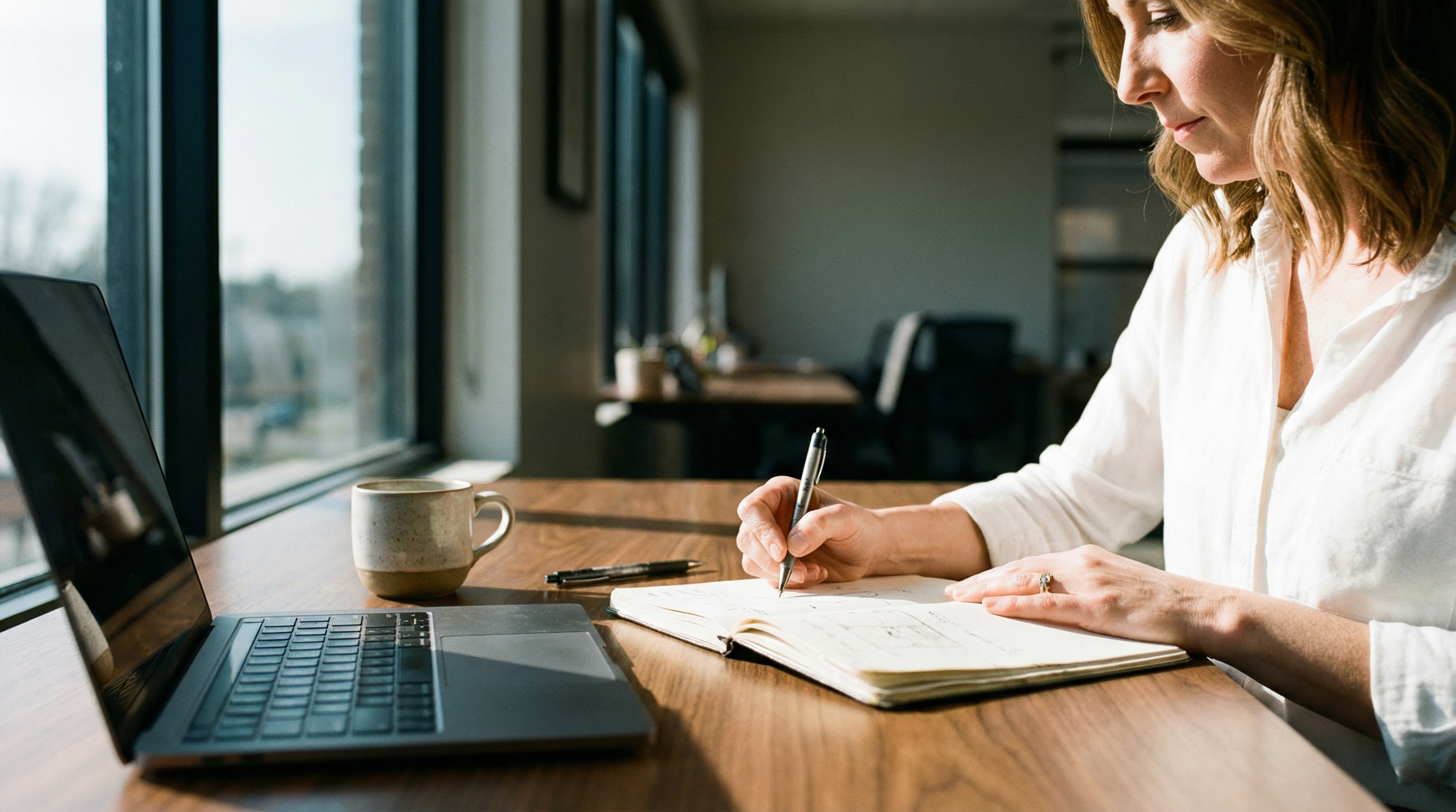 Business owner implementing AI automation for small businesses to scale growth and reduce costs