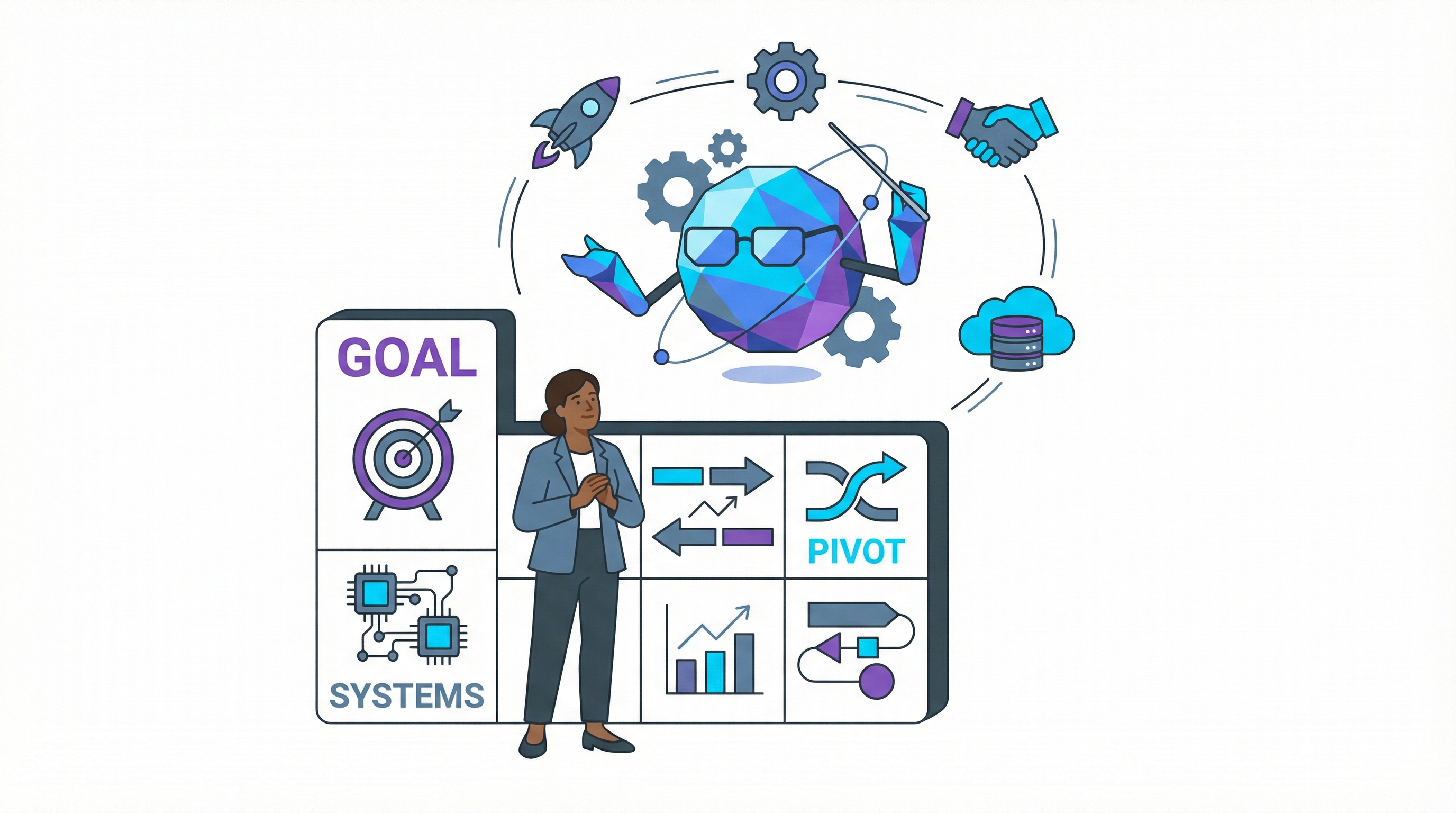 The evolution of AI automation in business, showing autonomous agents managing entire business processes.