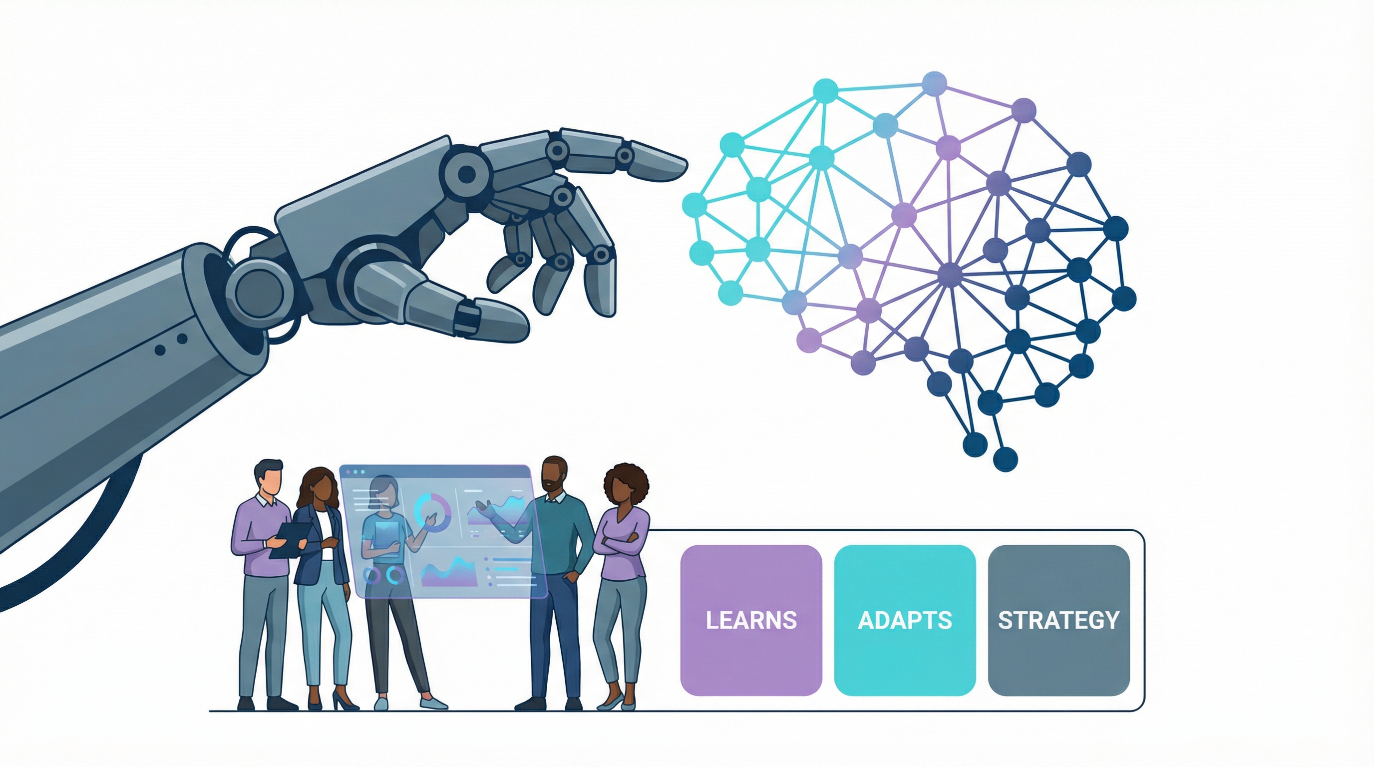 FAQ graphic for AI automation tools comparing cognitive AI vs. traditional rule-based automation.