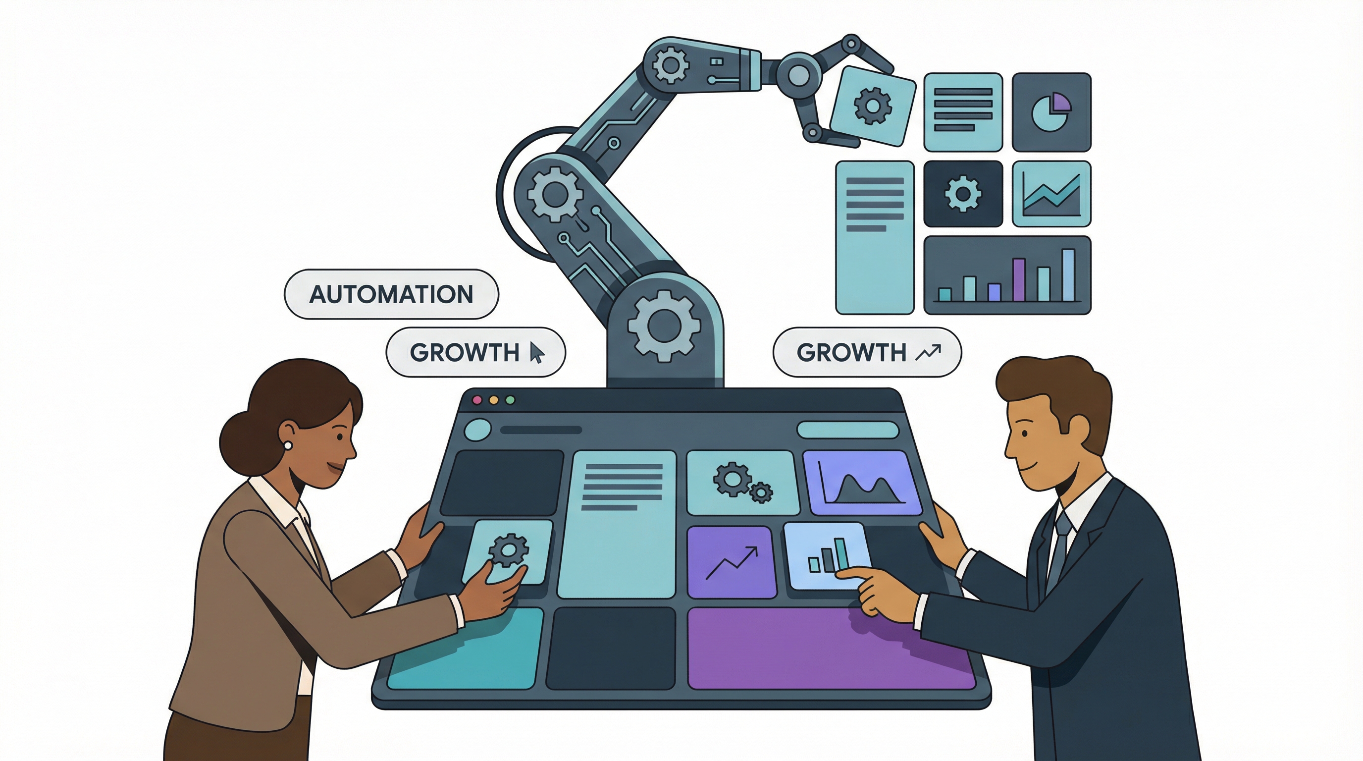 Graph showing market growth of AI automation tools for small business (SME) workflow.