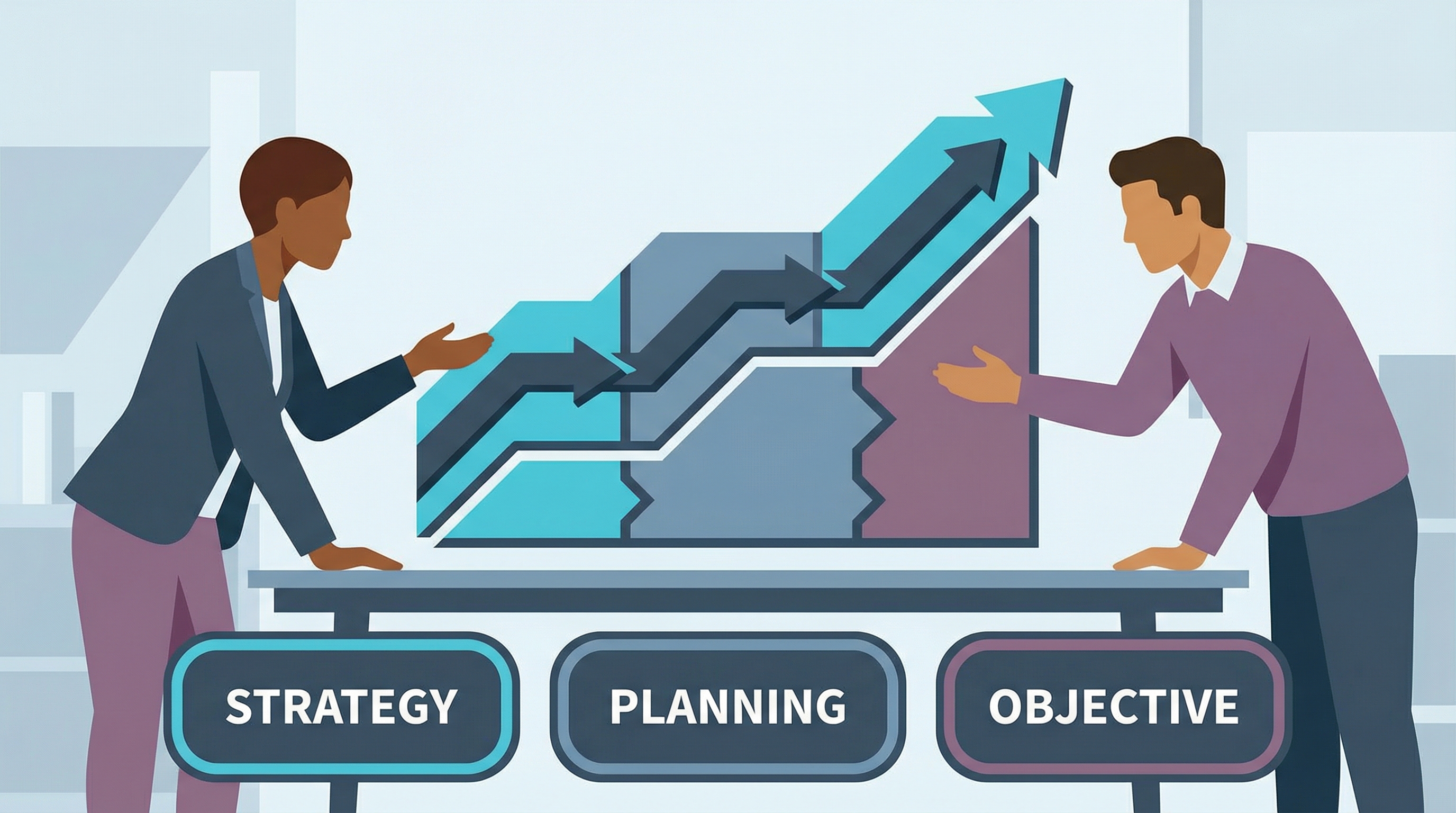 AI Implementation Roadmap anchored in business strategy, showing a problem-first approach to strategic planning.