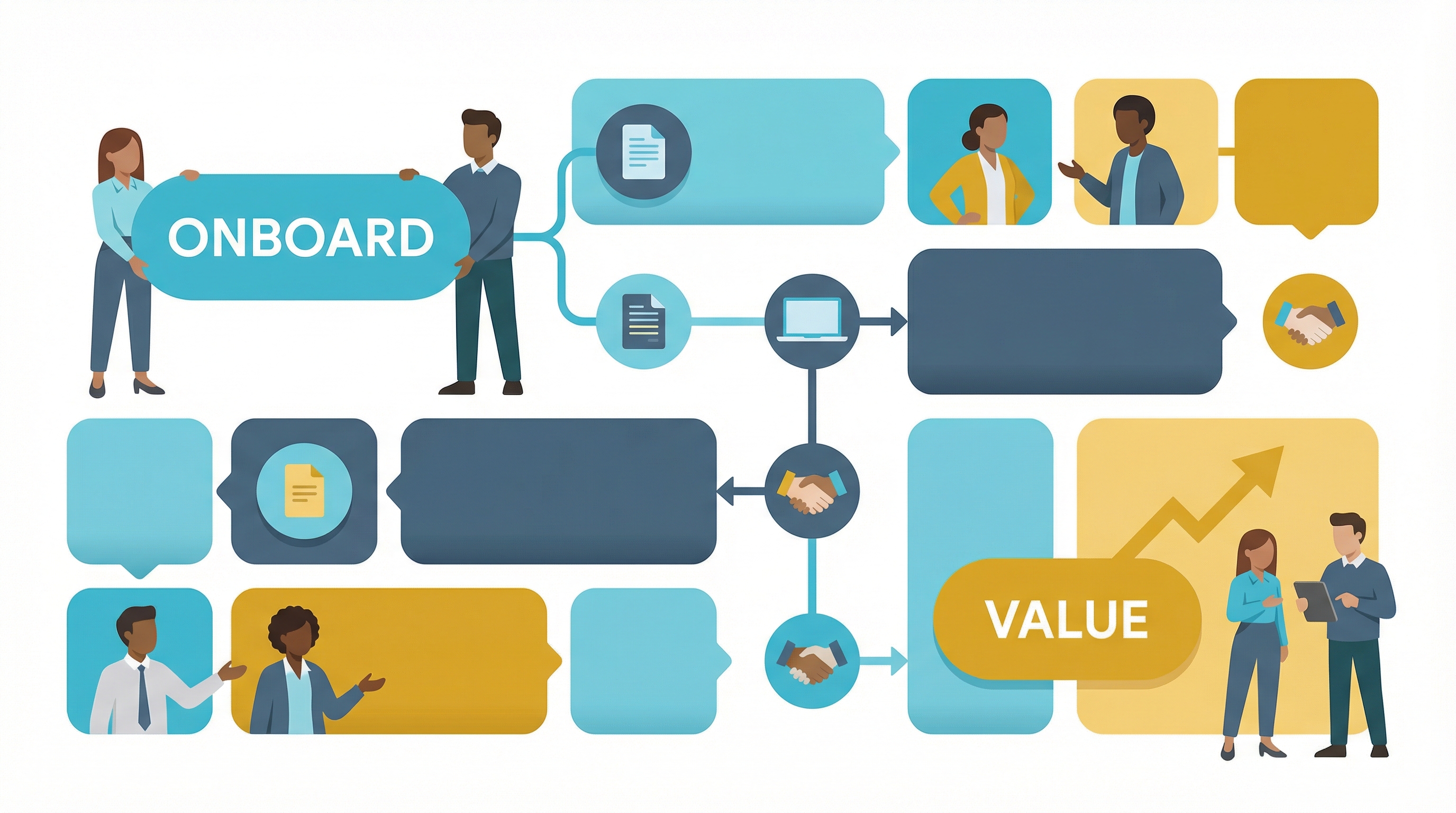 Workflow showing how to automate customer onboarding for faster time-to-value and ROI