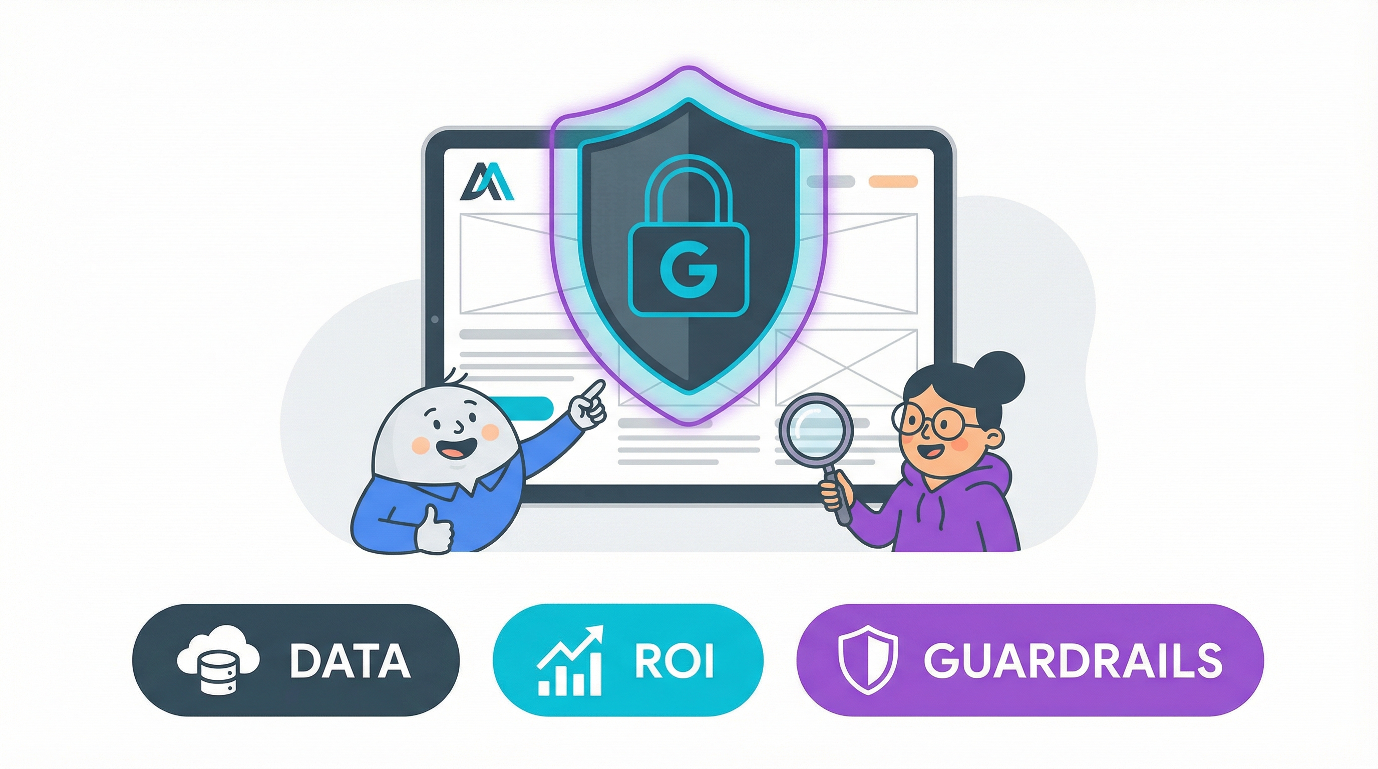 FAQ section on brand guardrails for creating dynamic landing pages with AI.
