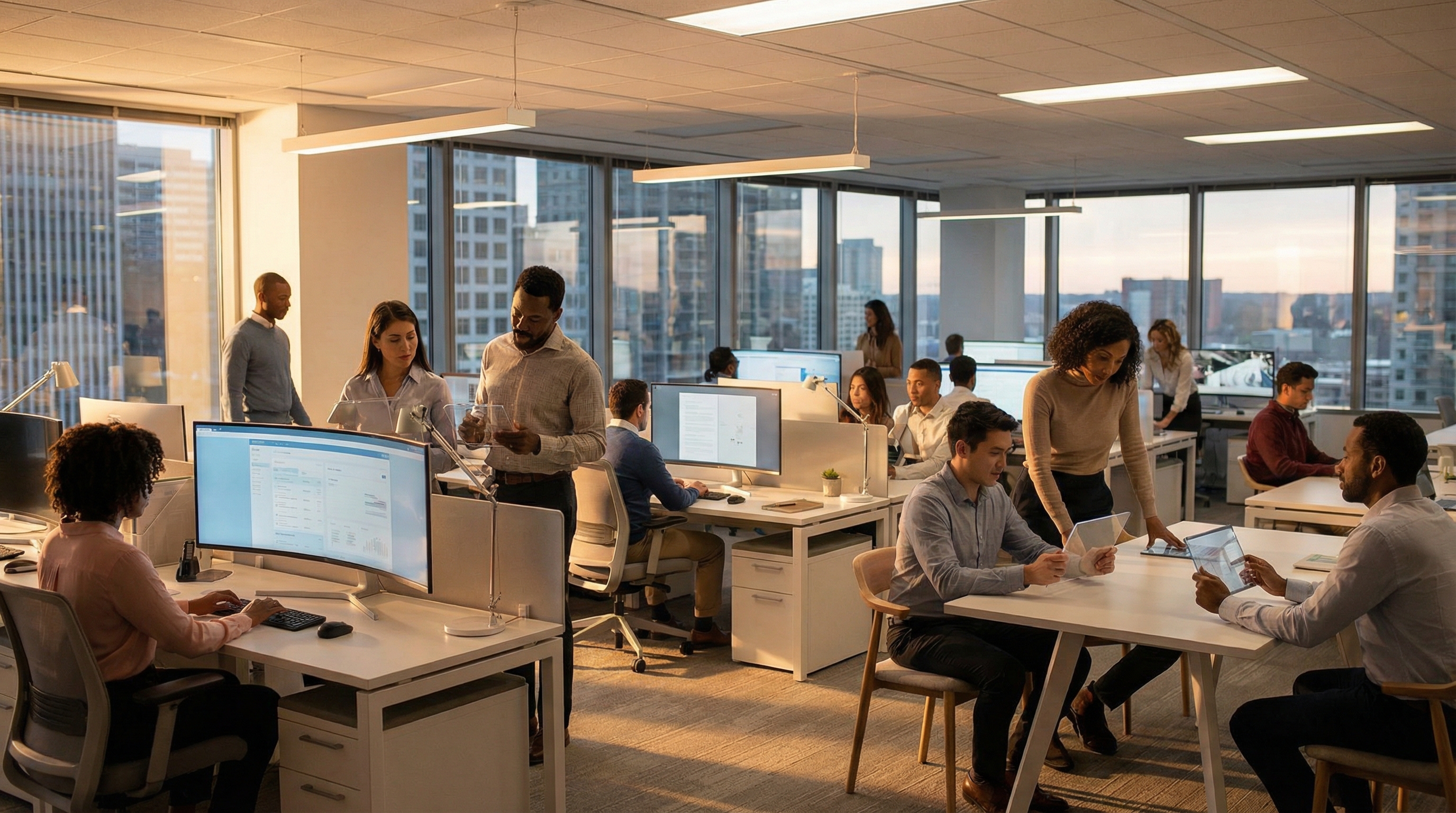 A high-quality visual representation of Enterprise AI Strategy in a professional setting.