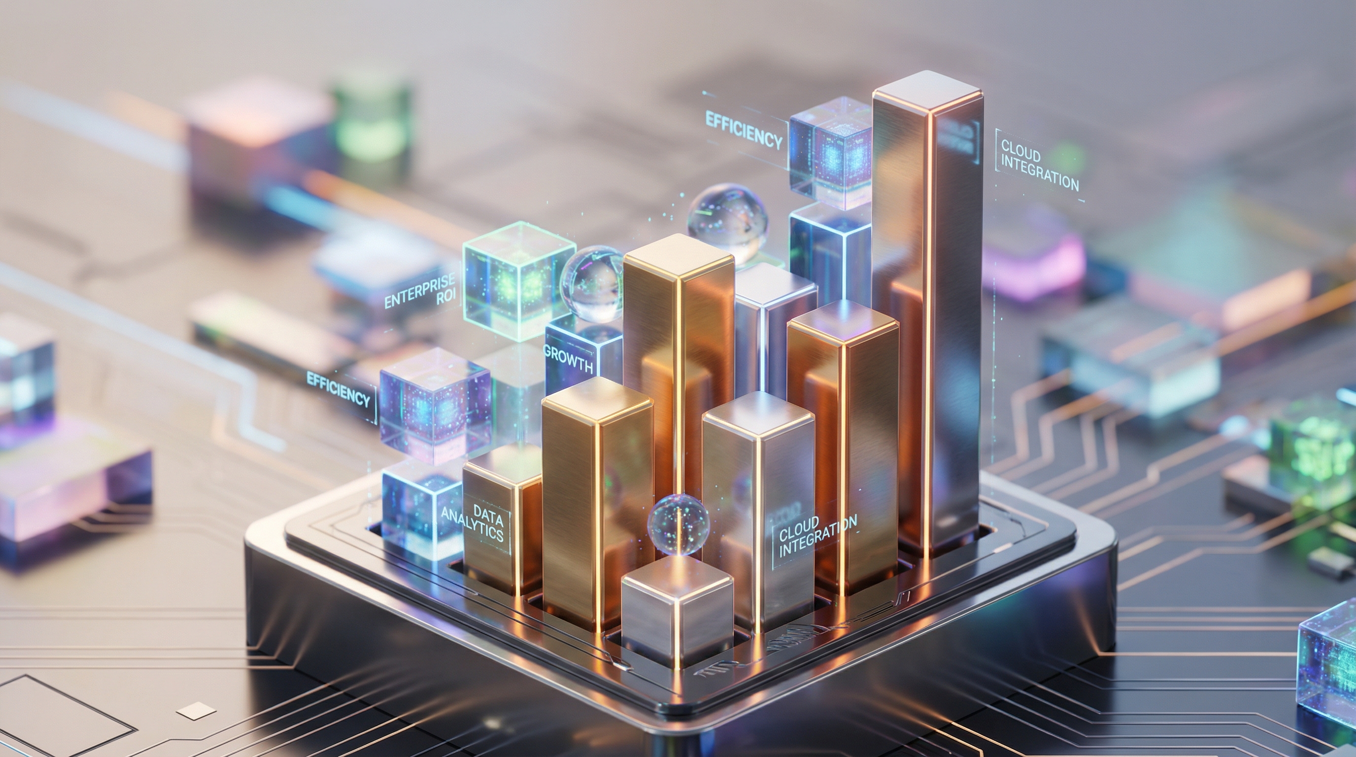Chart measuring ROI and KPIs for a successful Enterprise AI Strategy.