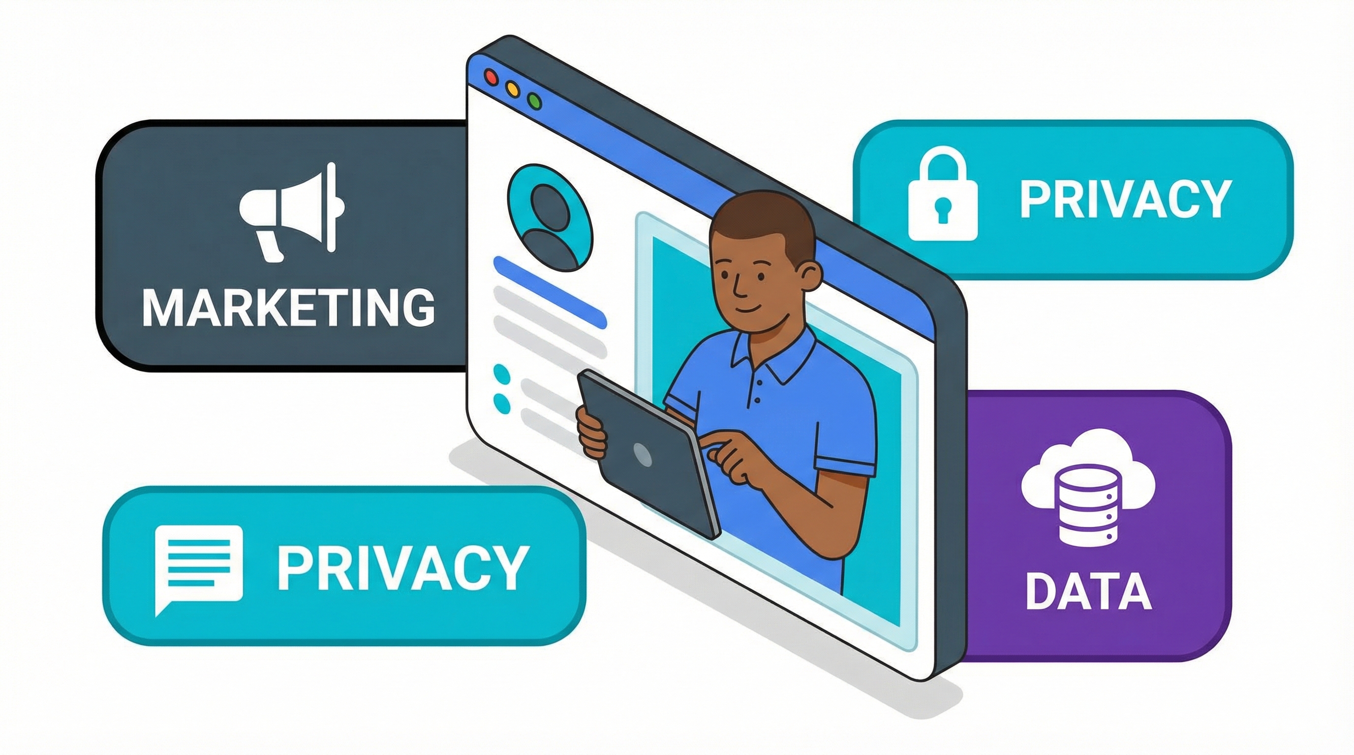 An infographic answering FAQs on personalized customer interactions for small businesses using first-party data.