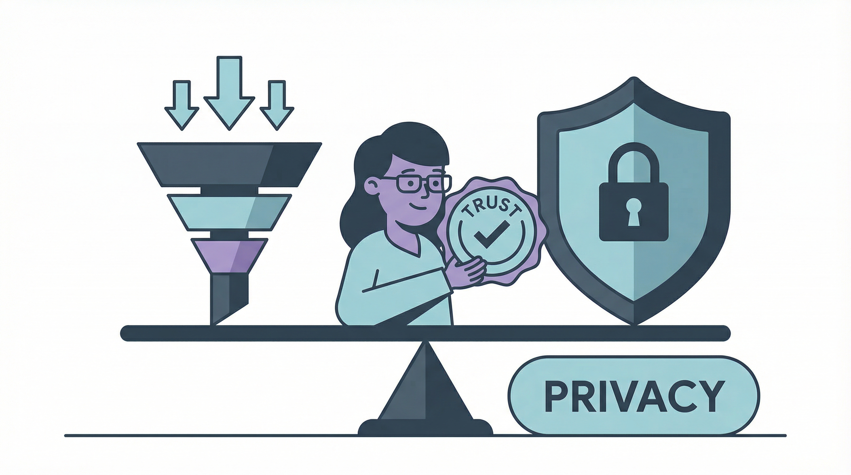 Ethical sales funnel automation balancing AI efficiency with transparency and data privacy